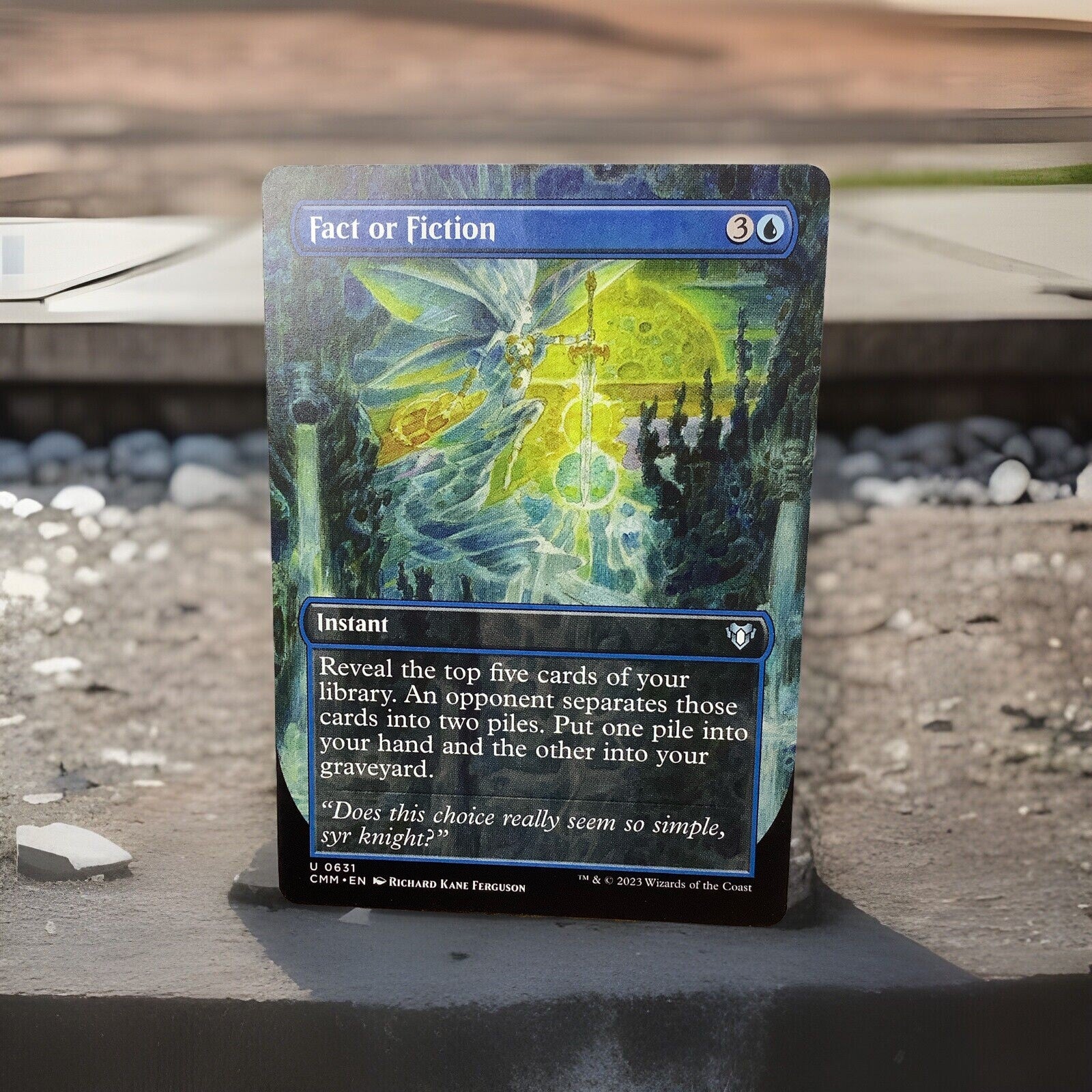 Fact or Fiction Extended Art CMM 0631 from Commander Masters. MTG card draw spell available from DM Vault Co.
