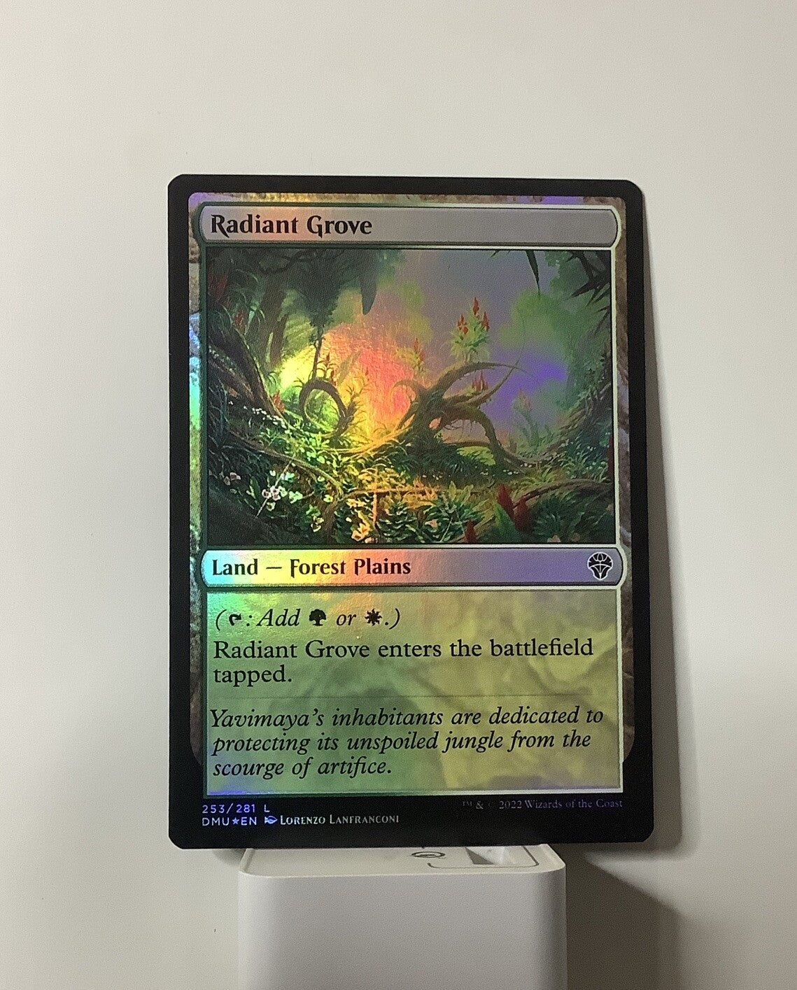 Radiant Grove MTG foil Dominaria United green white dual land card GW mana fixing