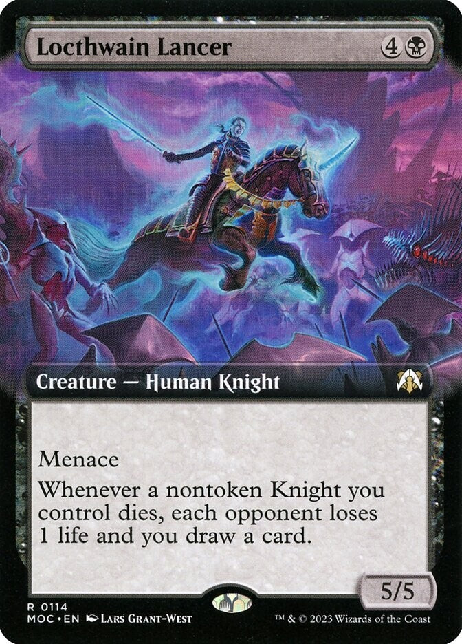 Magic: The Gathering March of the Machine Commander Locthwain Lancer extended art creature card