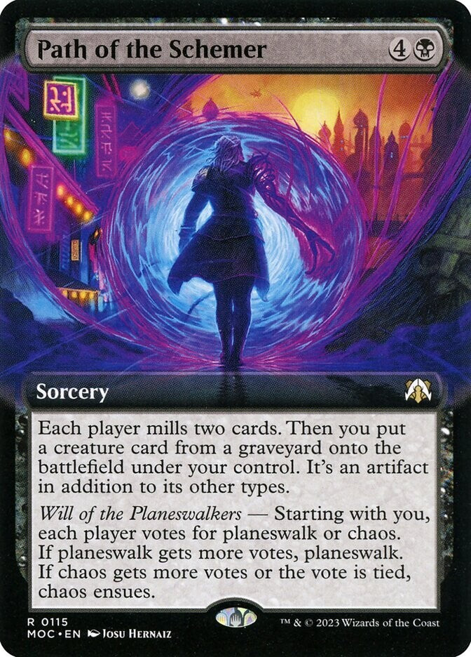Path of the Schemer extended art MTG sorcery card March of the Machine Commander