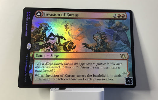 March of the Machine Invasion of Karsus // Refraction Elemental #146 in double-faced foil finish.