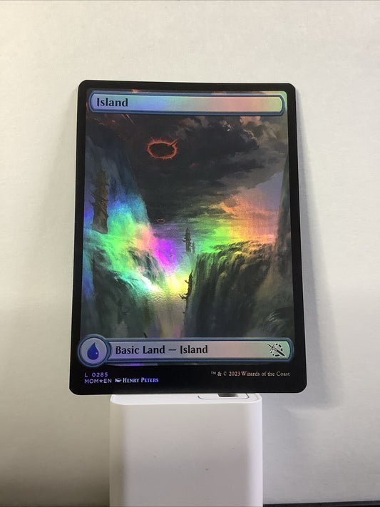 Magic the Gathering Island extended art foil basic land from March of the Machine