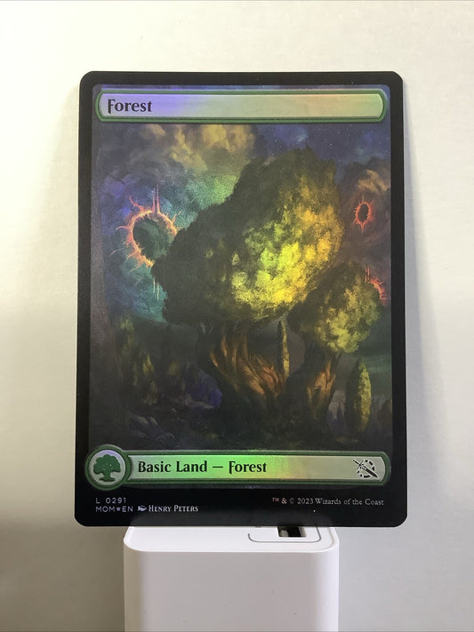 MTG MOM: Forest (Land) Extended Art Foil 0291 March Of Machine