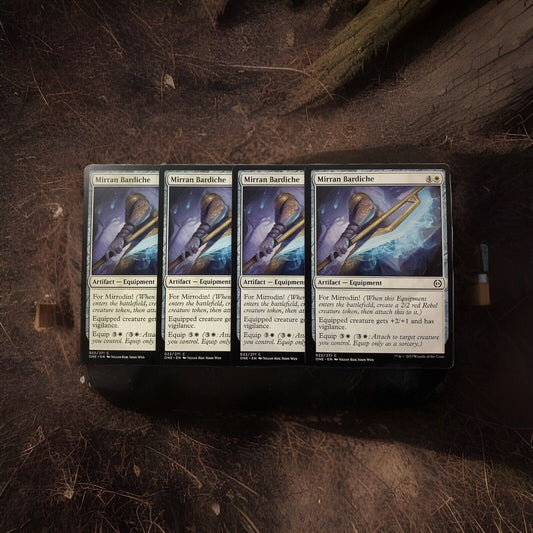Mirran Bardiche x4 regular finish MTG Phyrexia All Will Be One Equipment playset from DM Vault Co