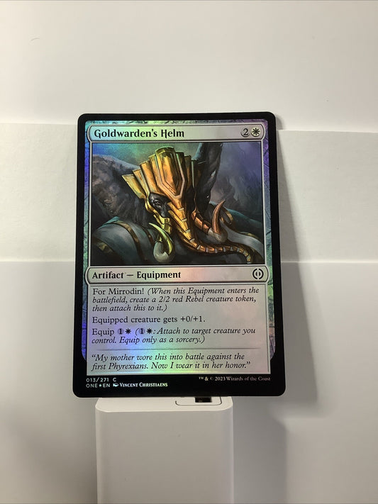Goldwarden's Helm Foil ONE 013 Phyrexia All Will Be One MTG Equipment card