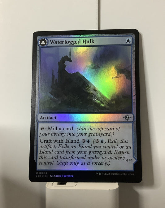 Magic the Gathering Waterlogged Hulk Watertight Gondola foil artifact card Lost Caverns of Ixalan 083