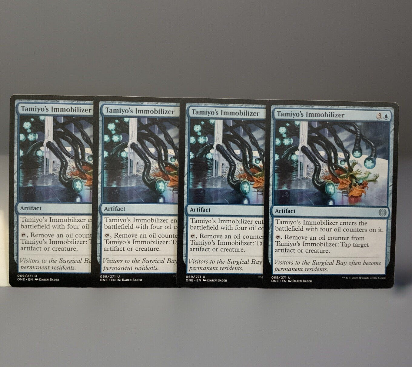 Tamiyo’s Immobilizer x4 ONE MTG artifact control cards by DM Vault Co