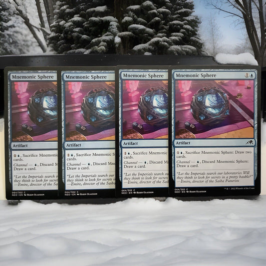 Mnemonic Sphere x4 regular finish MTG Kamigawa Neon Dynasty NEO 64 artifact playset from DM Vault Co