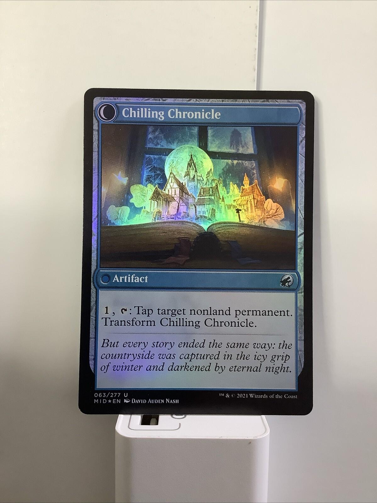 Mysterious Tome MID 063 MTG Foil Double-Sided Transform Artifact