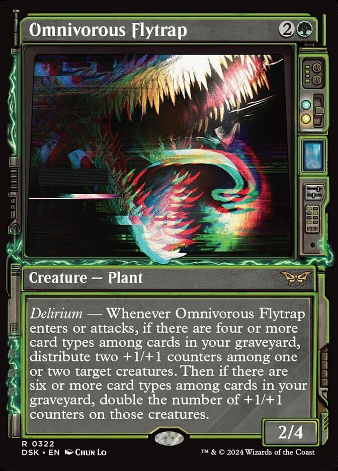 Omnivorous Flytrap Showcase MTG card from Duskmourn DSK 322 by DM Vault Co