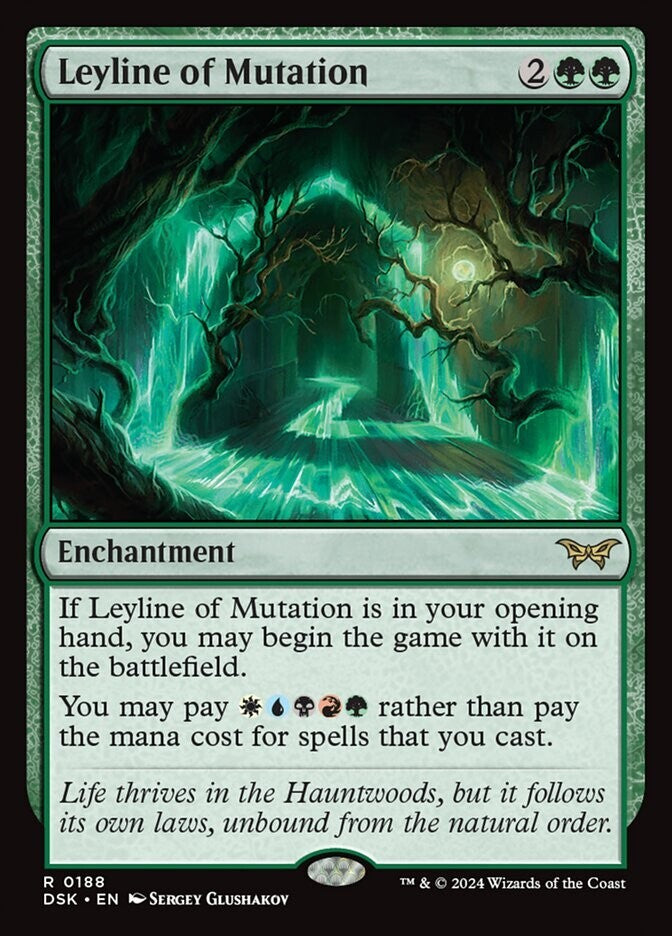 Leyline of Mutation DSK 0188 Magic the Gathering enchantment card regular finish.