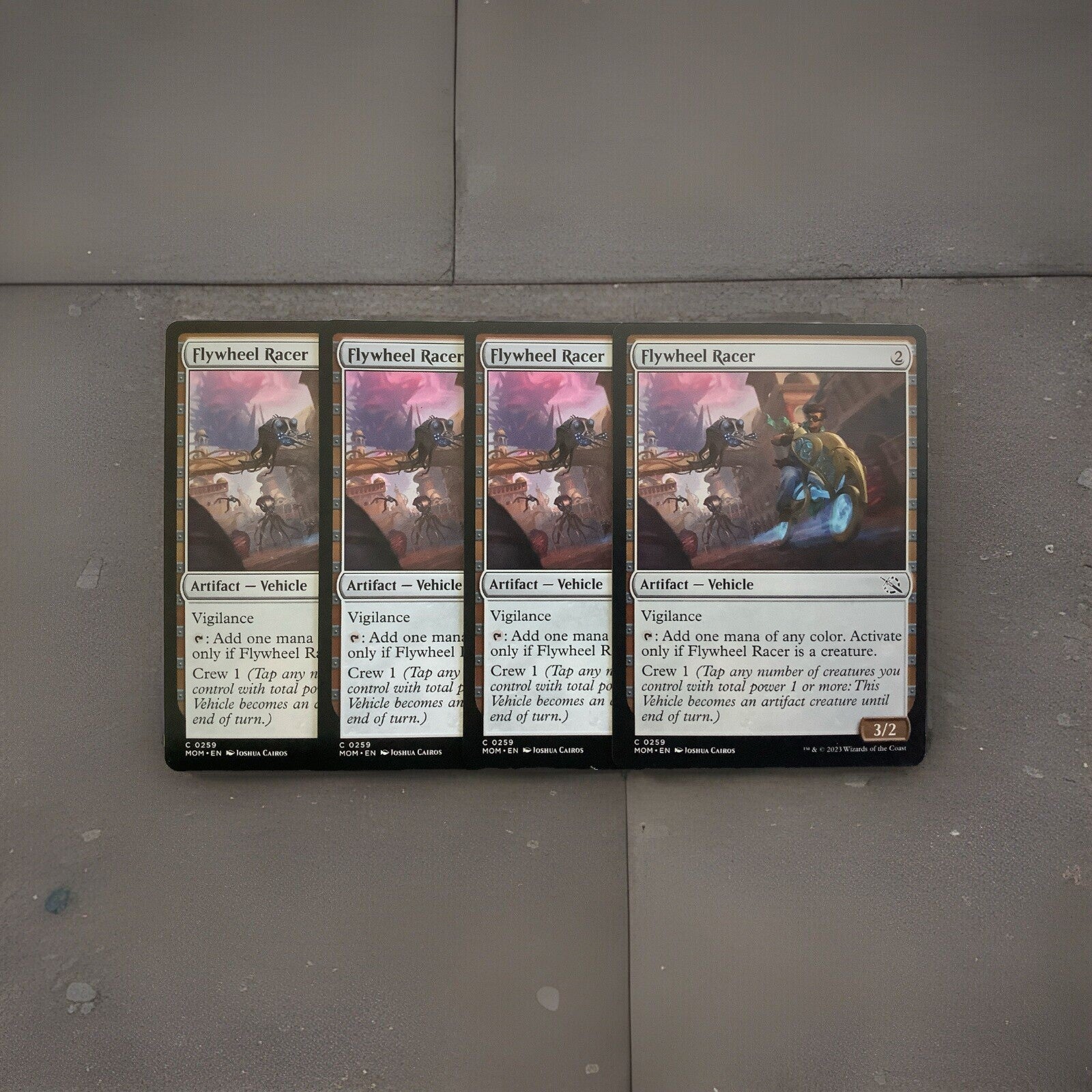 March of the Machine Flywheel Racer #259 playset featuring Vehicle utility and mana acceleration.
