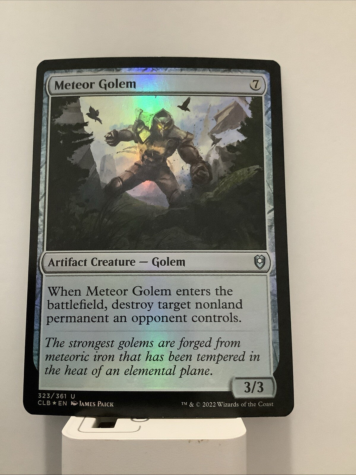Meteor Golem Foil MTG card from Commander Legends Battle for Baldur's Gate CLB 323 by DM Vault Co