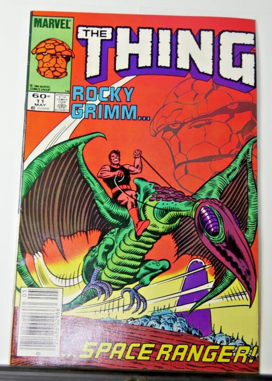 The Thing #11 newsstand comic book cover Rocky Grimm Space Ranger (Marvel 1984)
