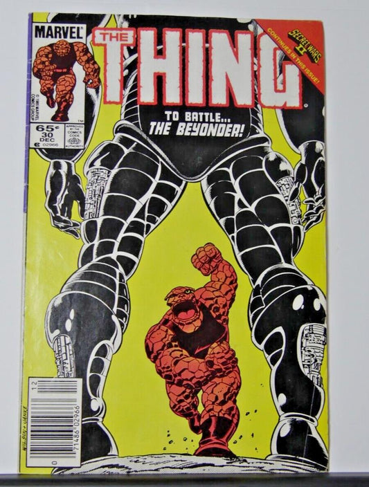 The Thing #30 newsstand comic cover (Marvel Comics 1985) Beyonder
