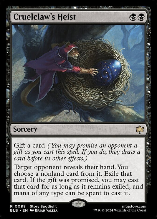 Cruelclaw's Heist MTG Bloomburrow BLB 88 black hand disruption and card theft sorcery