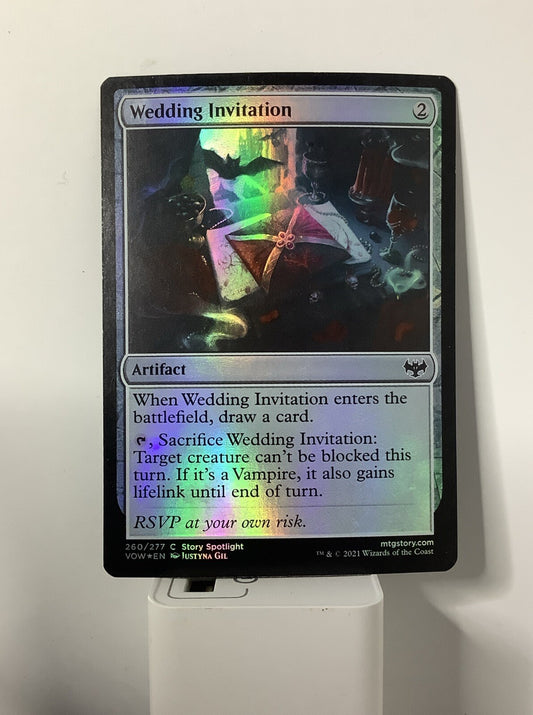 Wedding Invitation foil Magic the Gathering artifact card from Innistrad Crimson Vow