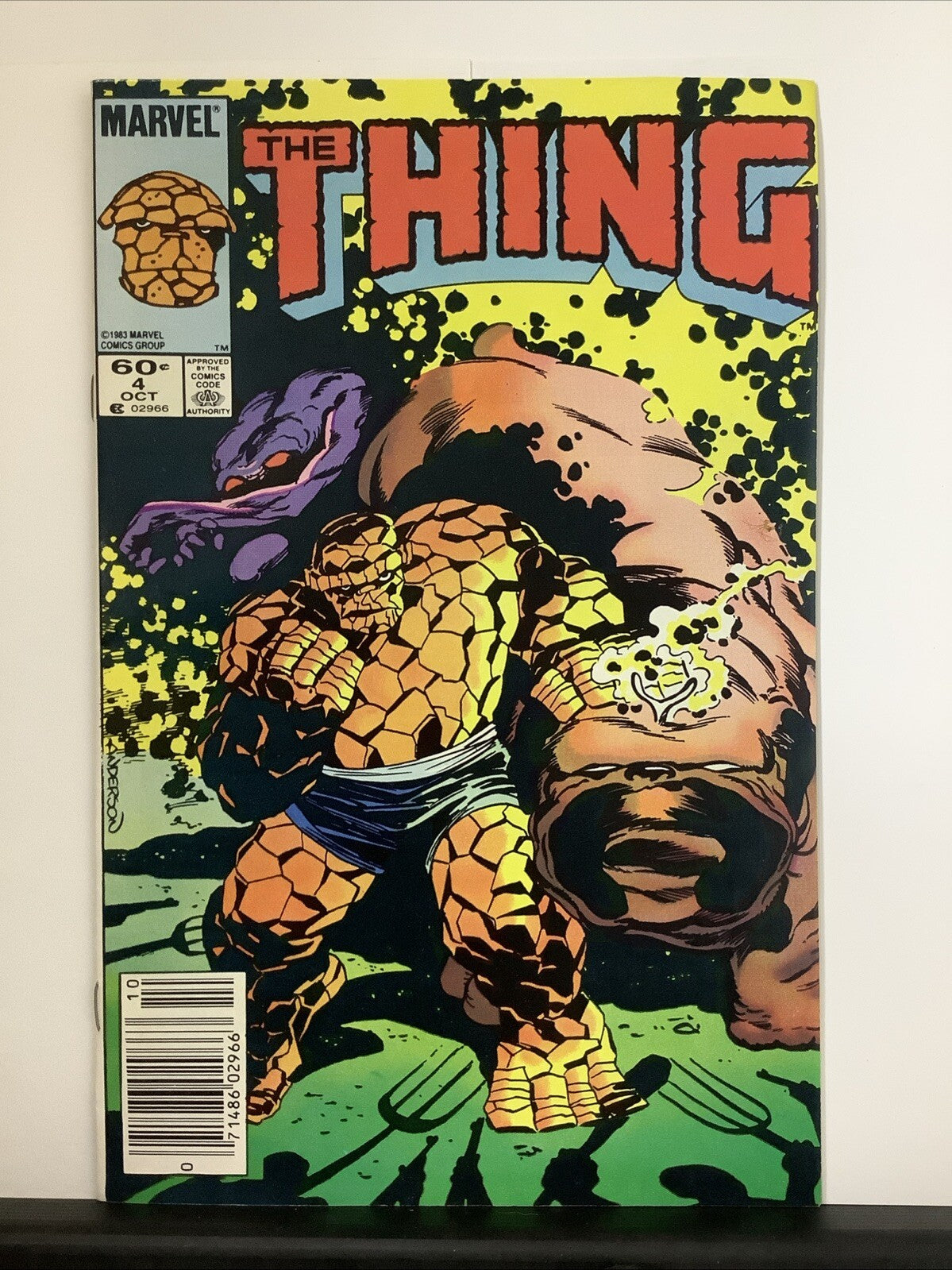 The Thing #4 newsstand comic book cover (Marvel Comics 1983)
