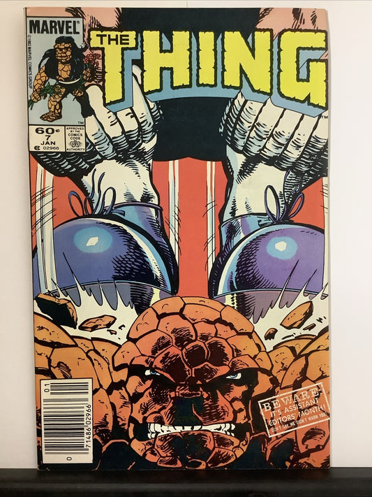 The Thing #7 newsstand comic book cover (Marvel Comics 1984)
