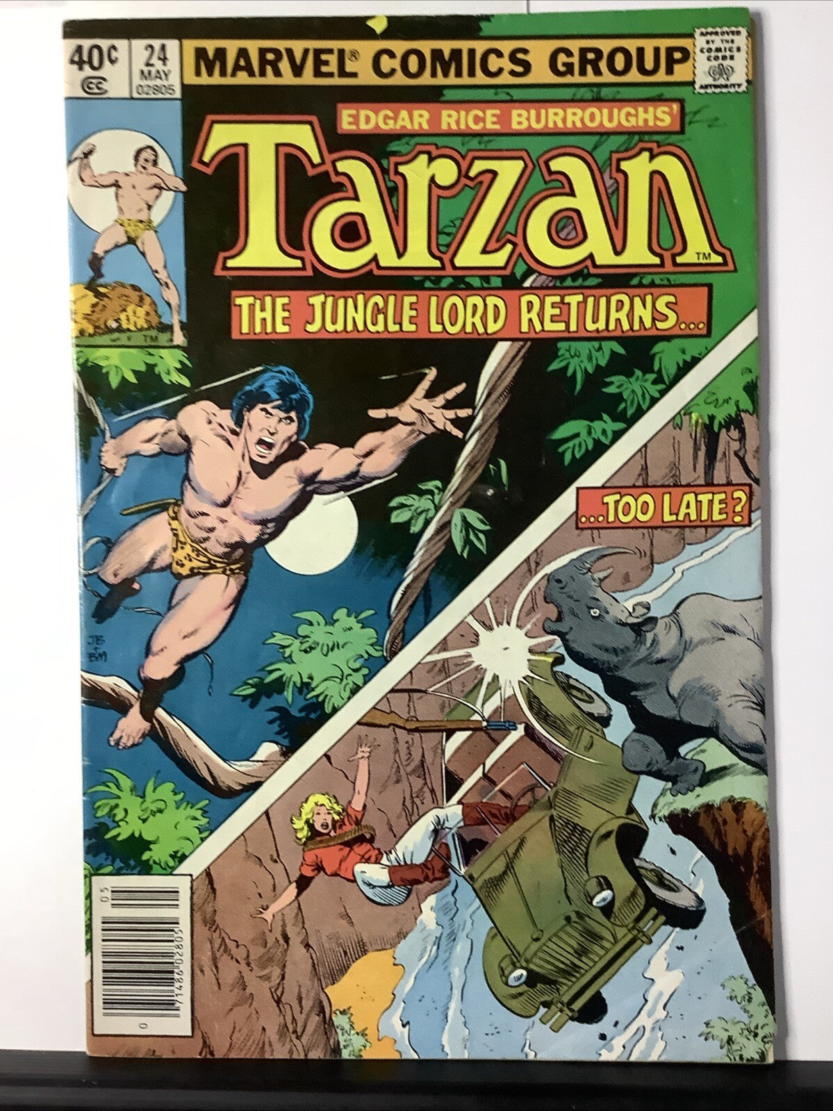 Tarzan Lord of the Jungle #24 comic book cover (Marvel Comics 1979)

