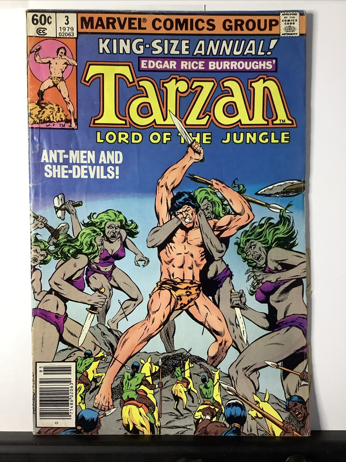 Tarzan King-Size Annual #3 comic book cover (Marvel Comics 1979)
