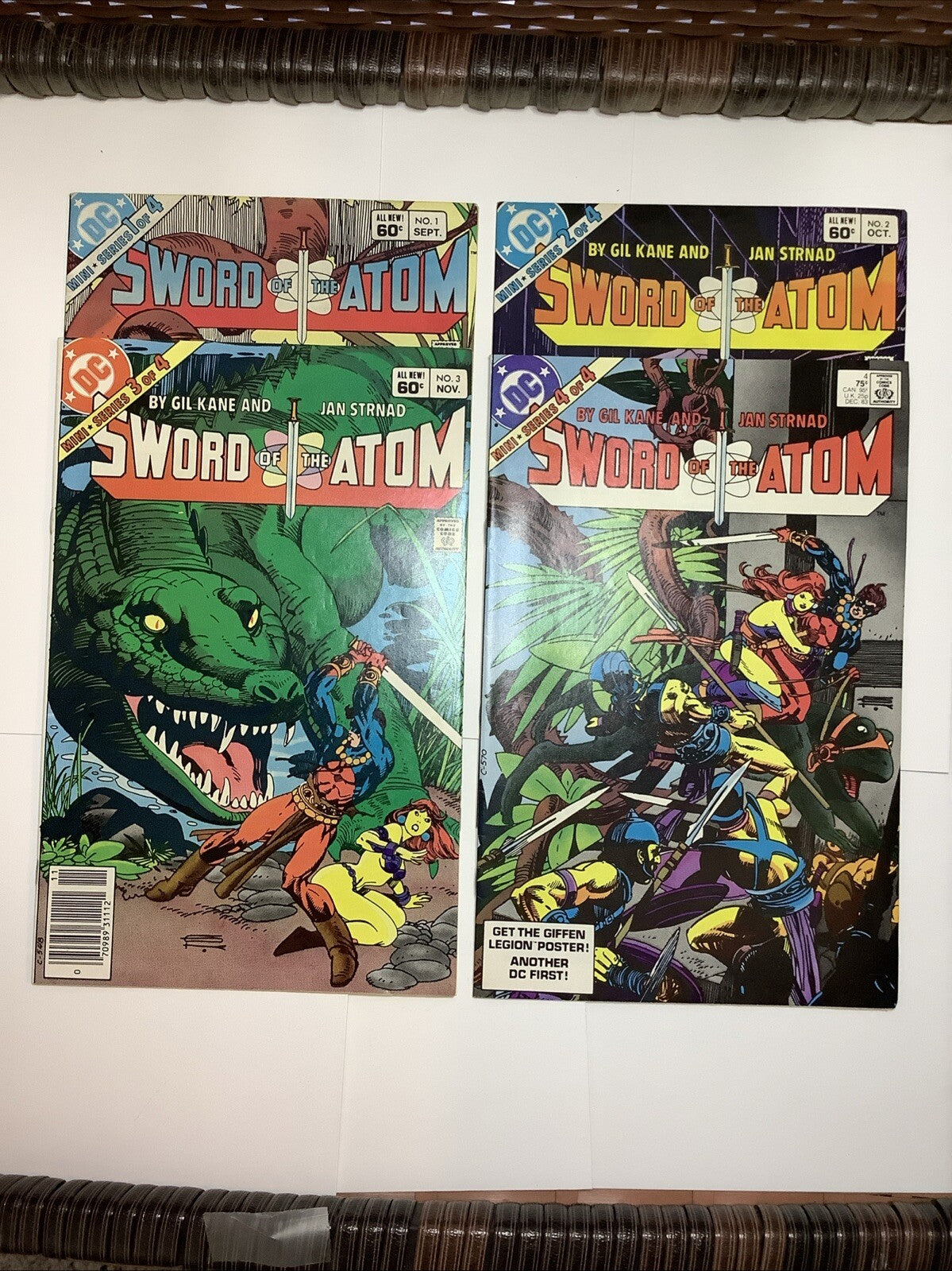 Sword of the Atom 1983 complete set — issues #1–4 — Gil Kane art — NSW + DIR variants — DC Comics
