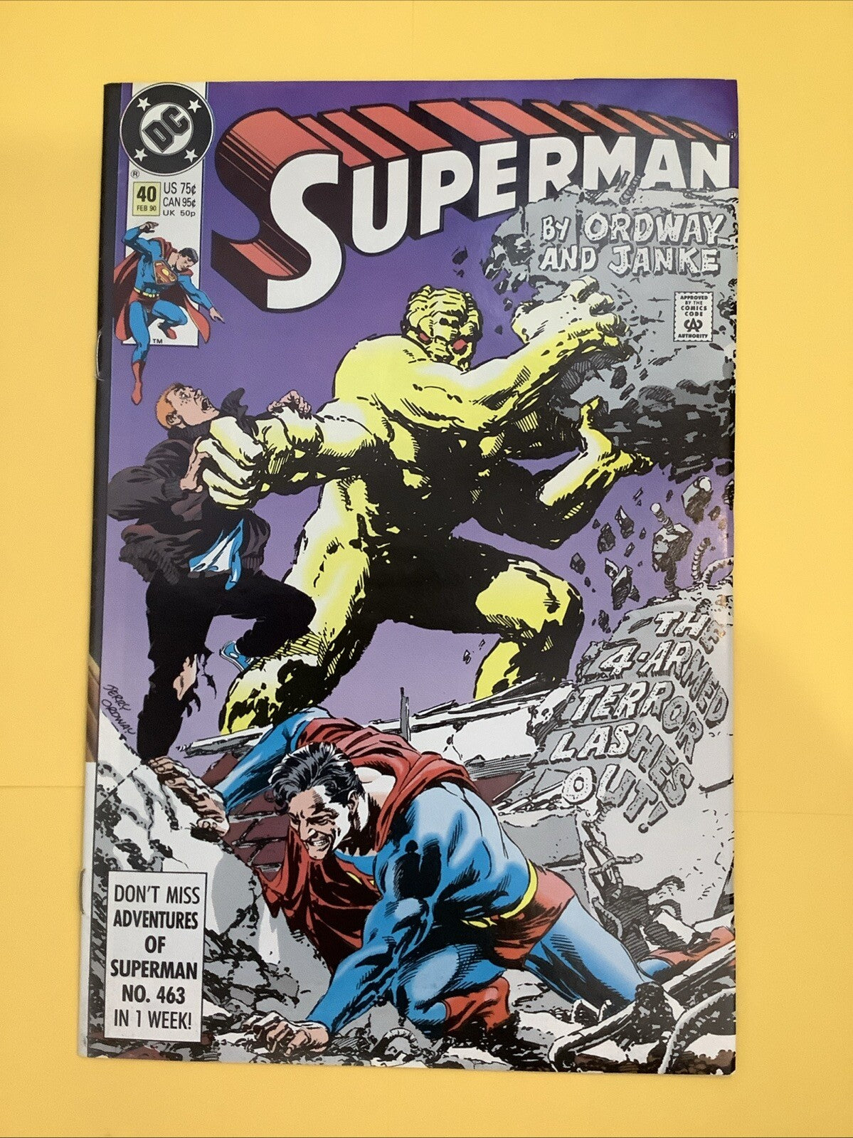 Superman #40 — DC Comics — February 1990 — Direct Edition
