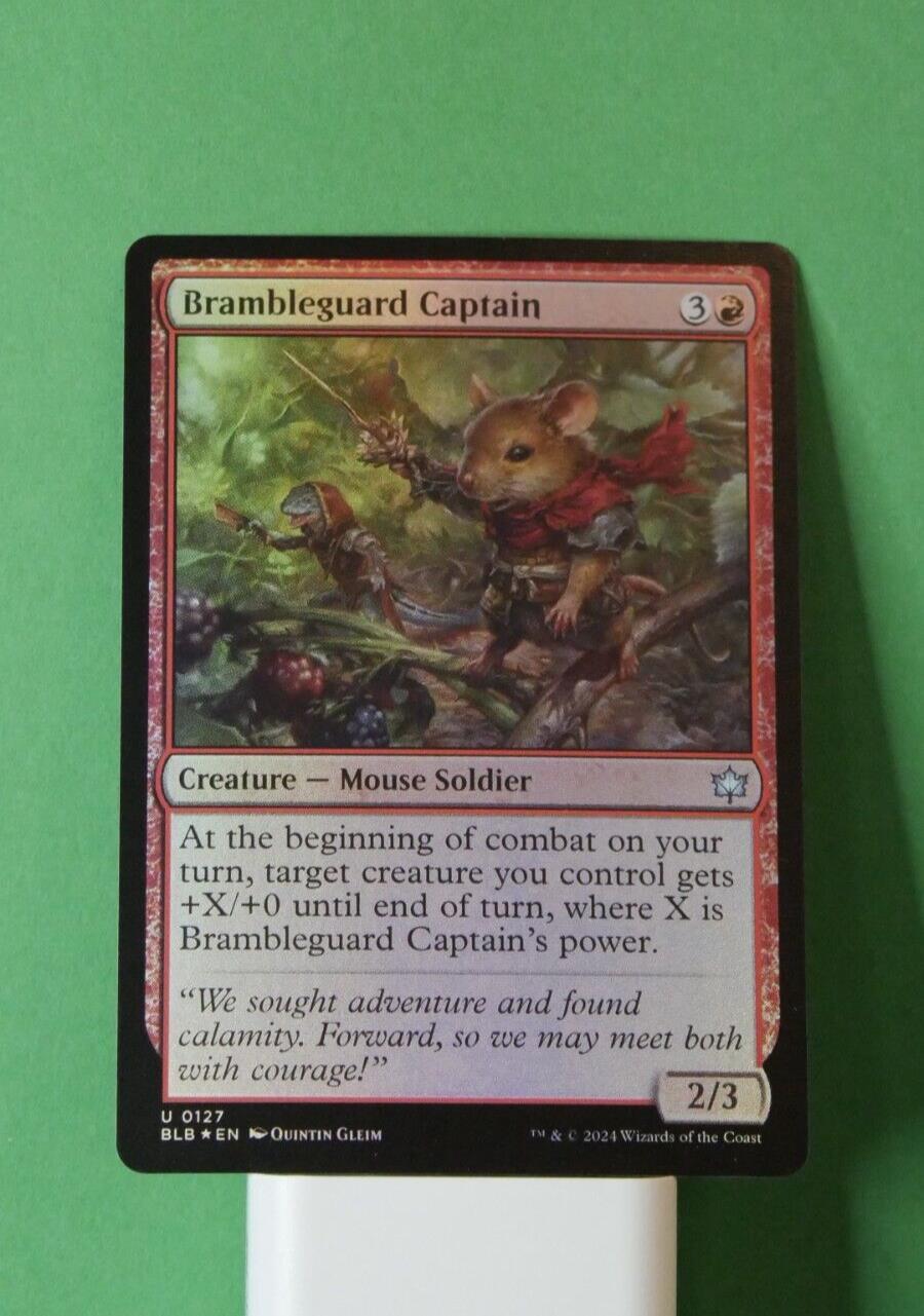Brambleguard Captain Magic the Gathering Bloomburrow foil Mouse Soldier creature card
