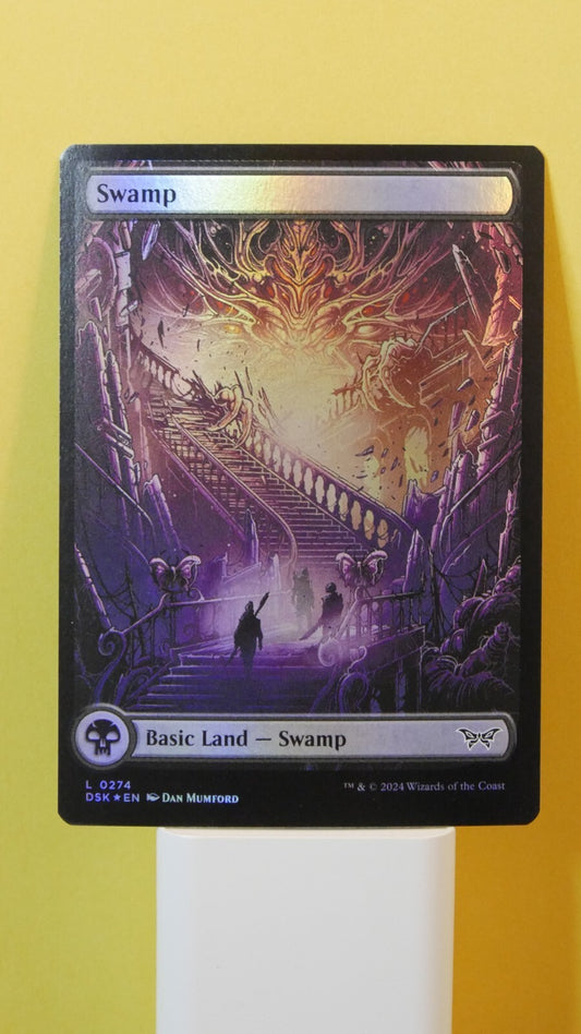 Swamp extended art foil Duskmourn House of Horror MTG basic land 0274