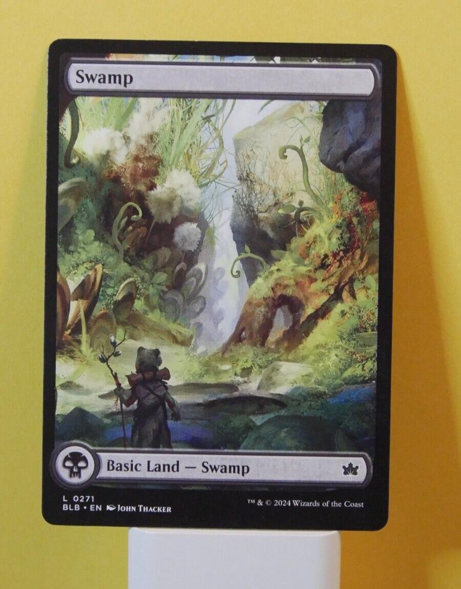 Swamp extended art foil Bloomburrow MTG basic land 0271