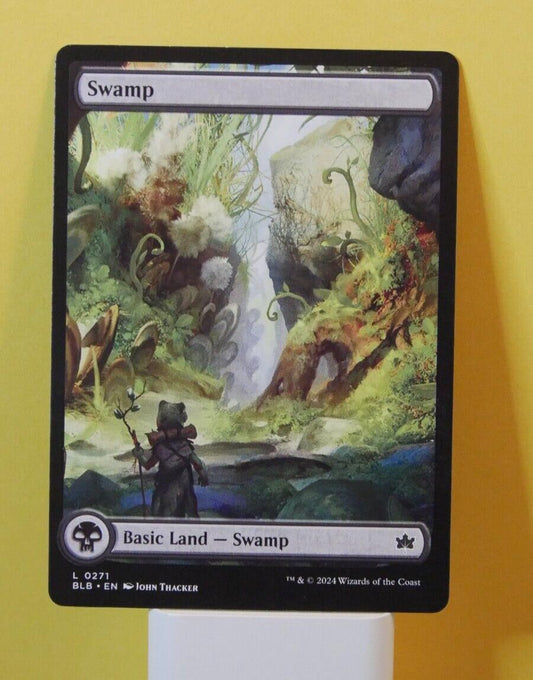 Swamp extended art foil Bloomburrow MTG basic land 0271