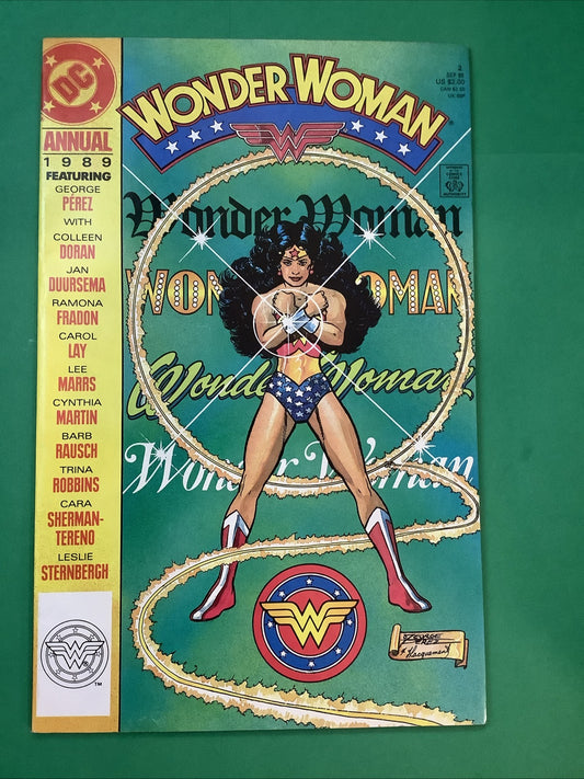 Wonder Woman Annual #2 comic book cover (DC Comics 1989 Direct Edition)
