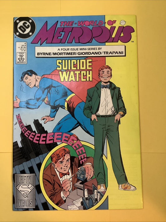 World of Metropolis #4 comic book cover (DC Comics 1988 Direct Edition)

