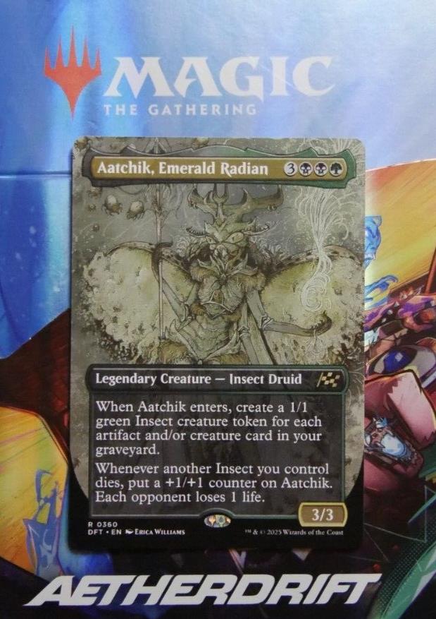 Aatchik, Emerald Radian — Aetherdrift Full Art — DFT — Rare Legendary Creature MTG card
