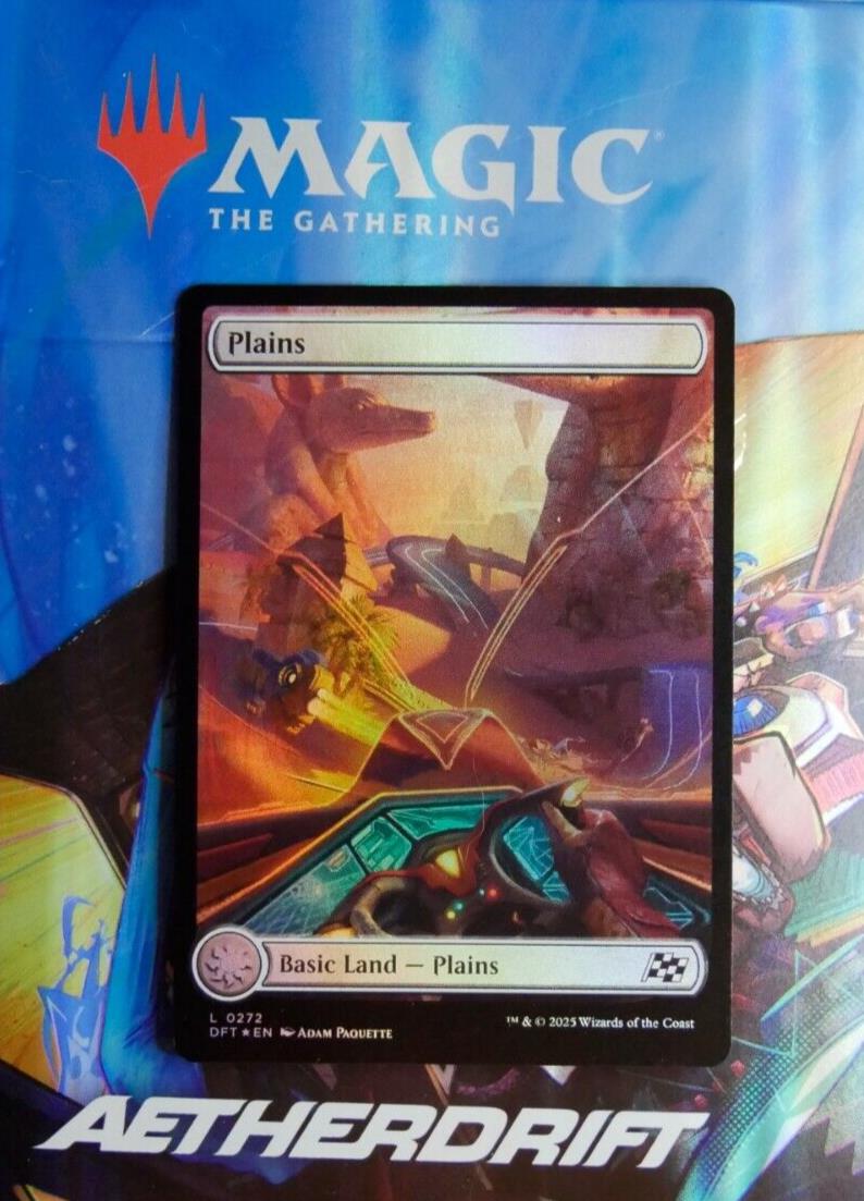 MTG DFT: Aetherdrift Plains (Basic Land) Extended Art Foil 0272