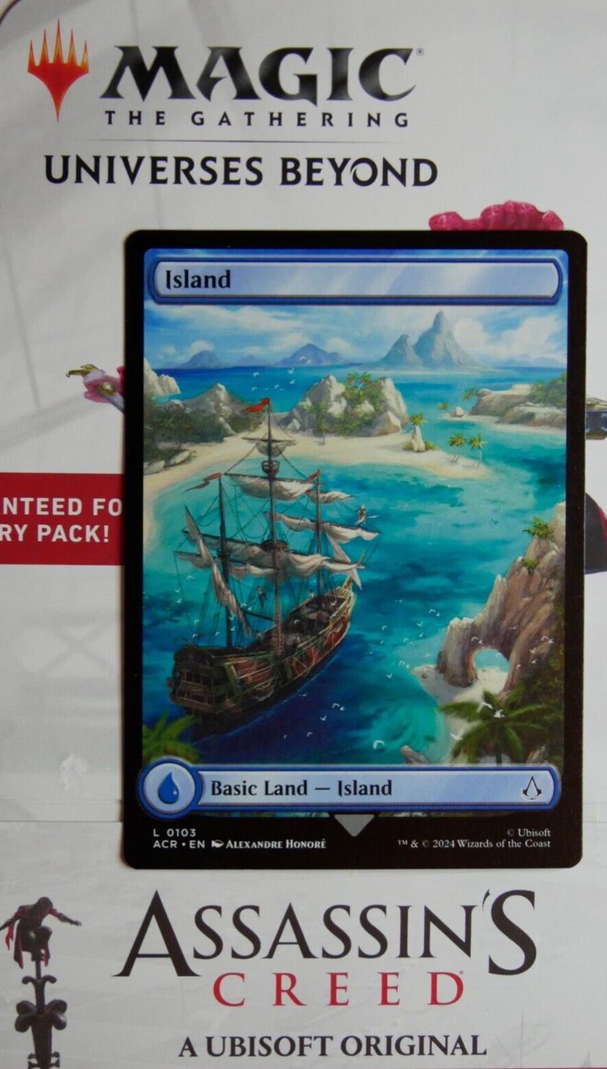 Magic the Gathering Assassin’s Creed Island extended art basic land from Universes Beyond set
