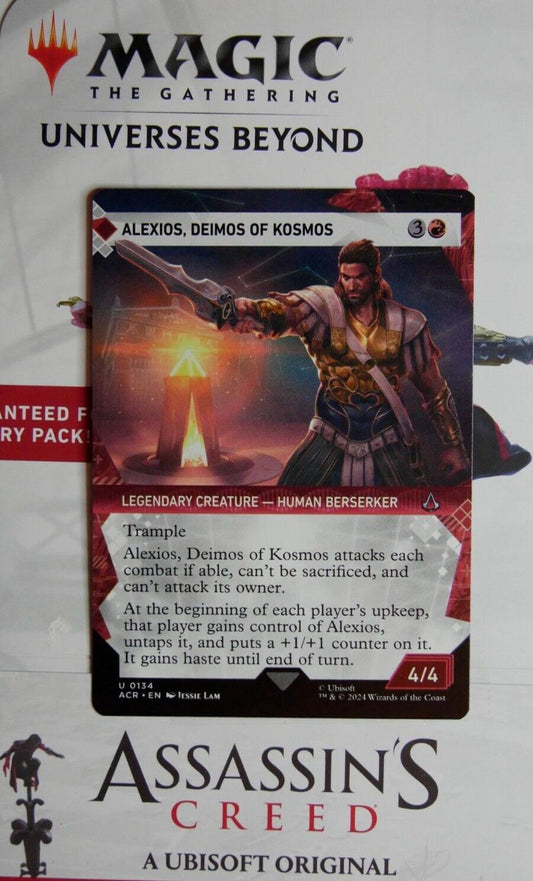 Alexios Deimos of Kosmos showcase legendary creature Assassin’s Creed Magic the Gathering card