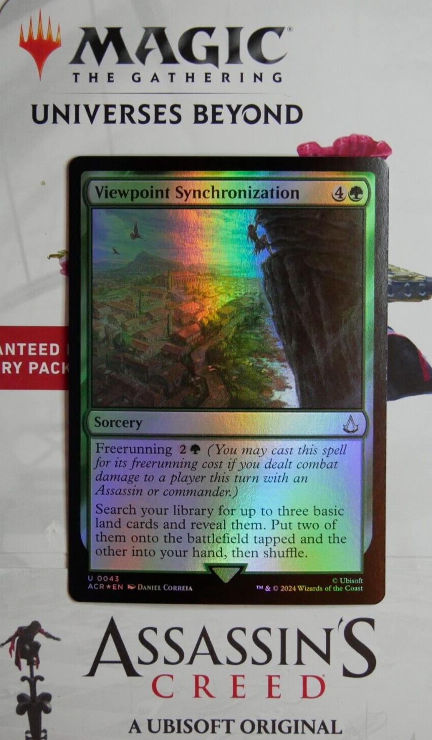 Viewpoint Synchronization foil sorcery card from Assassin’s Creed Universes Beyond Magic the Gathering