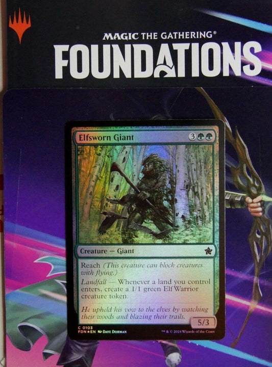 Elfsworn Giant Foil MTG card from Foundations FDN 103 by DM Vault Co