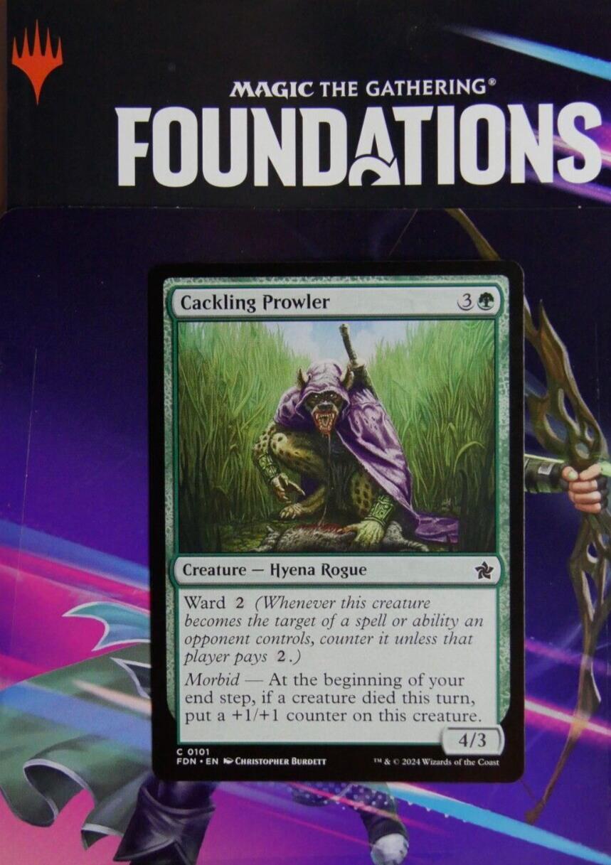 Cackling Prowler FDN 101 from Foundations. MTG Morbid creature card available from DM Vault Co.