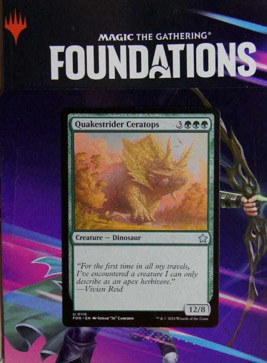 Quakestrider Ceratops MTG FDN 110 12/8 dinosaur card