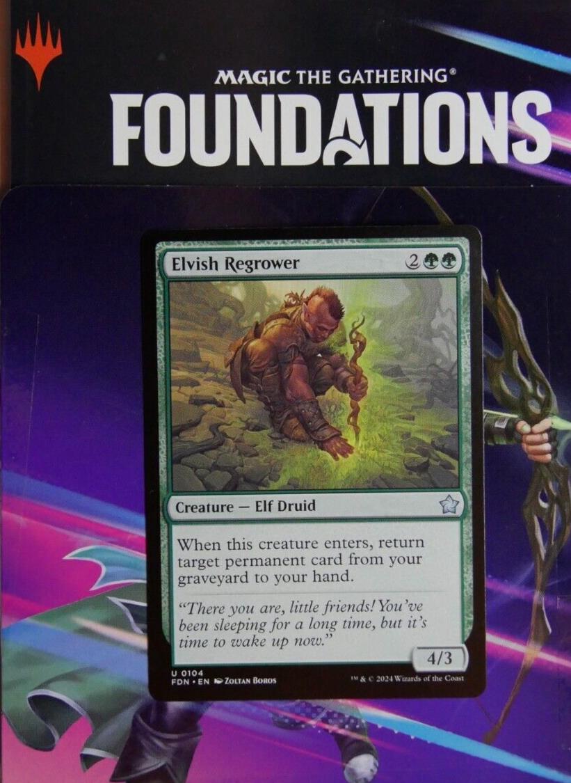 Elvish Regrower MTG FDN 104 elf druid creature graveyard recursion