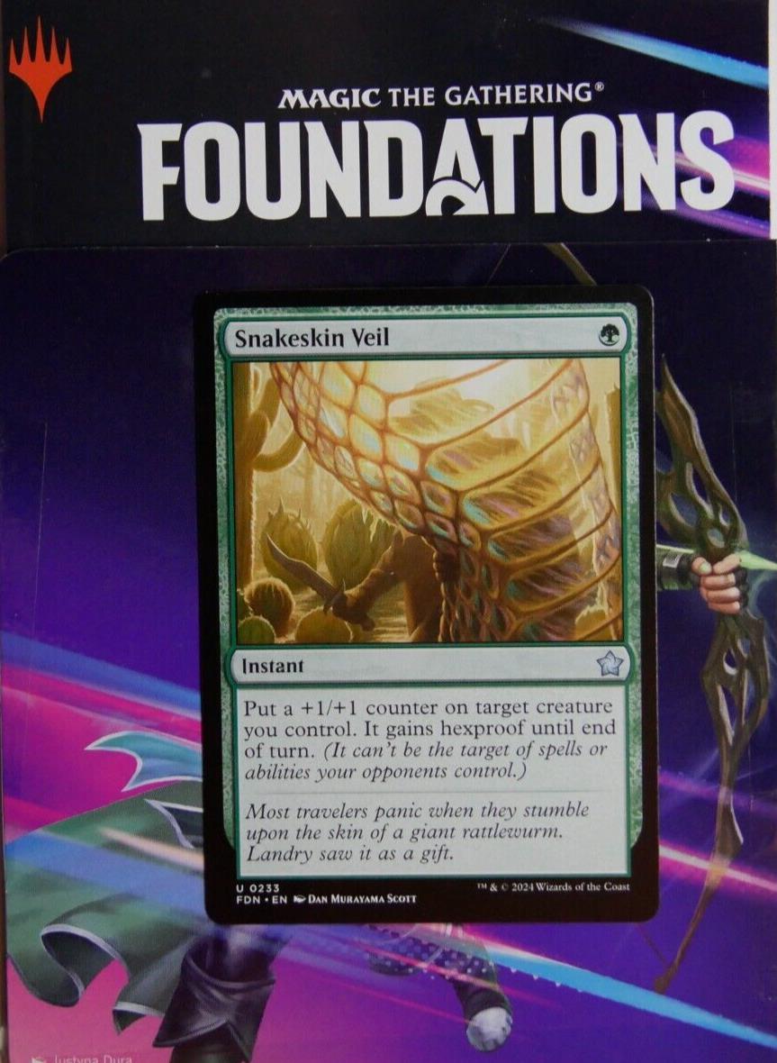 Snakeskin Veil FDN 233 MTG green instant card from DM Vault Co