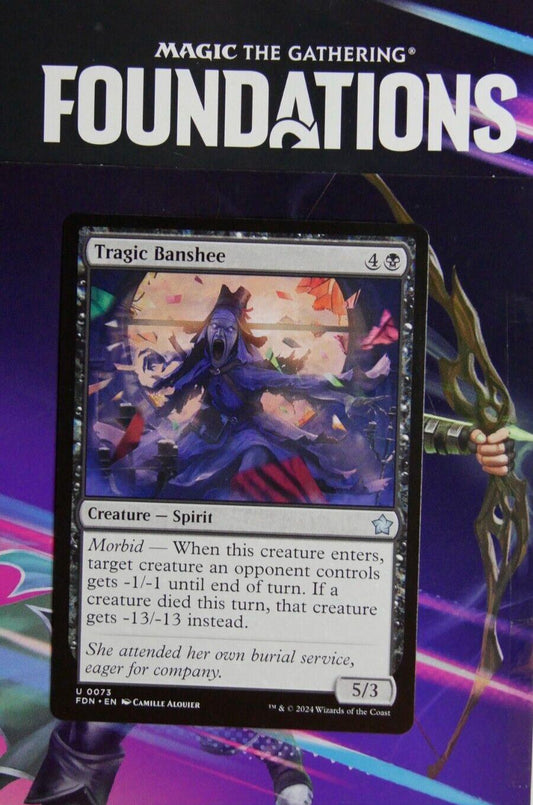 Magic: The Gathering Foundations Tragic Banshee black creature spirit card