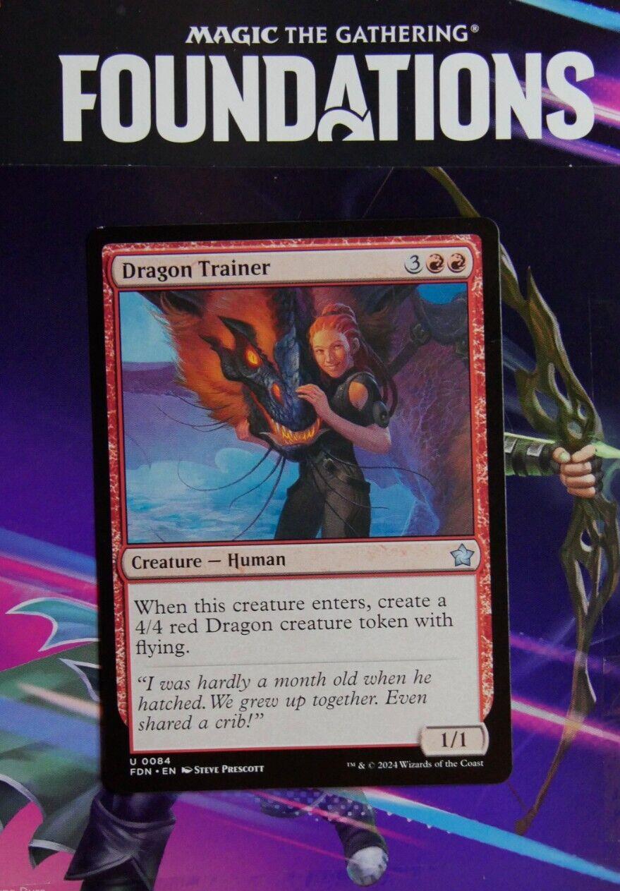 Dragon Trainer Magic the Gathering Foundations red human creature card