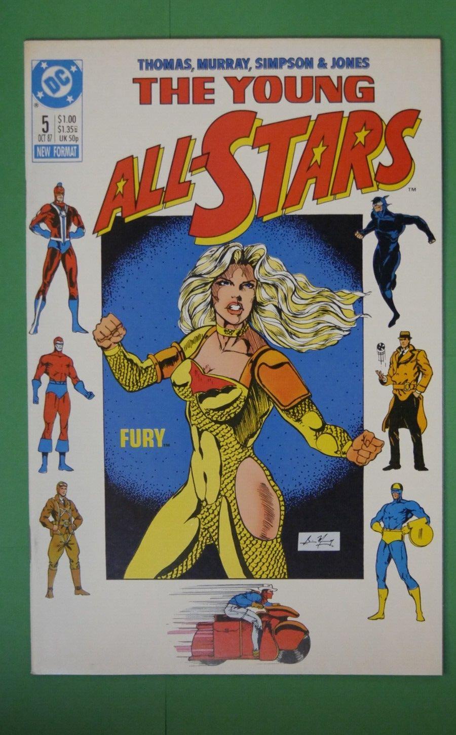 Young All-Stars #5 (1987) DC Comics comic book cover featuring Fury.