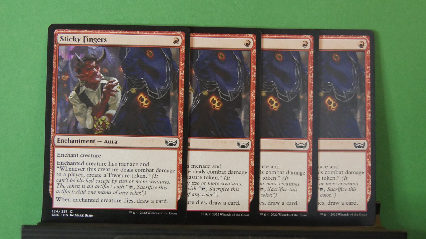 MTG SNC: X4 Sticky Fingers (Enchantment Aura) Streets of New Capenna Common 124