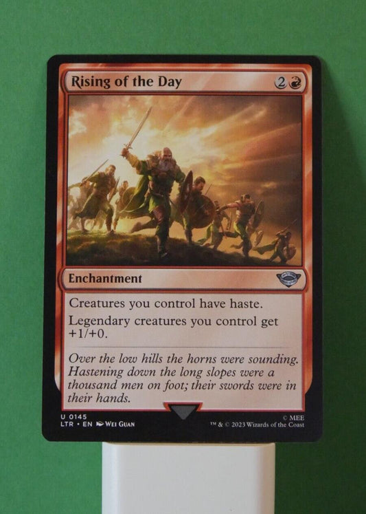 Rising of the Day LTR 145 MTG red enchantment haste legendary creature boost card