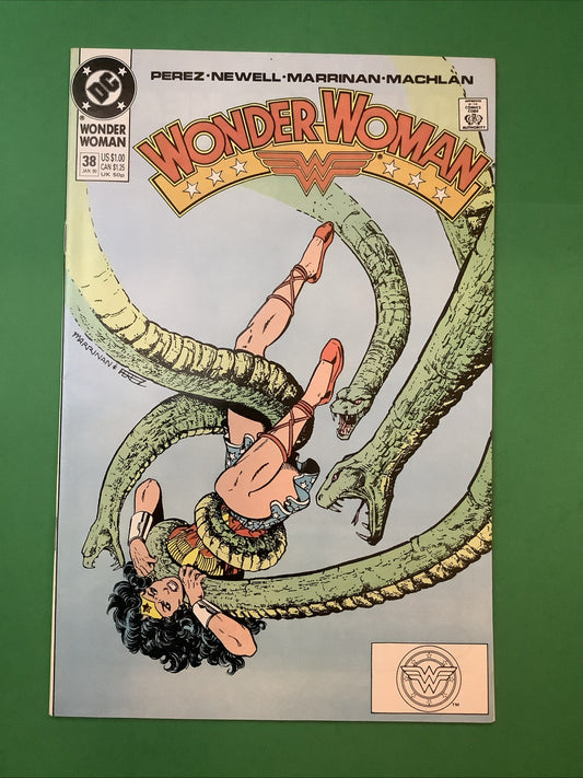 Wonder Woman #38 comic book cover (DC Comics 1990 Direct Edition)
