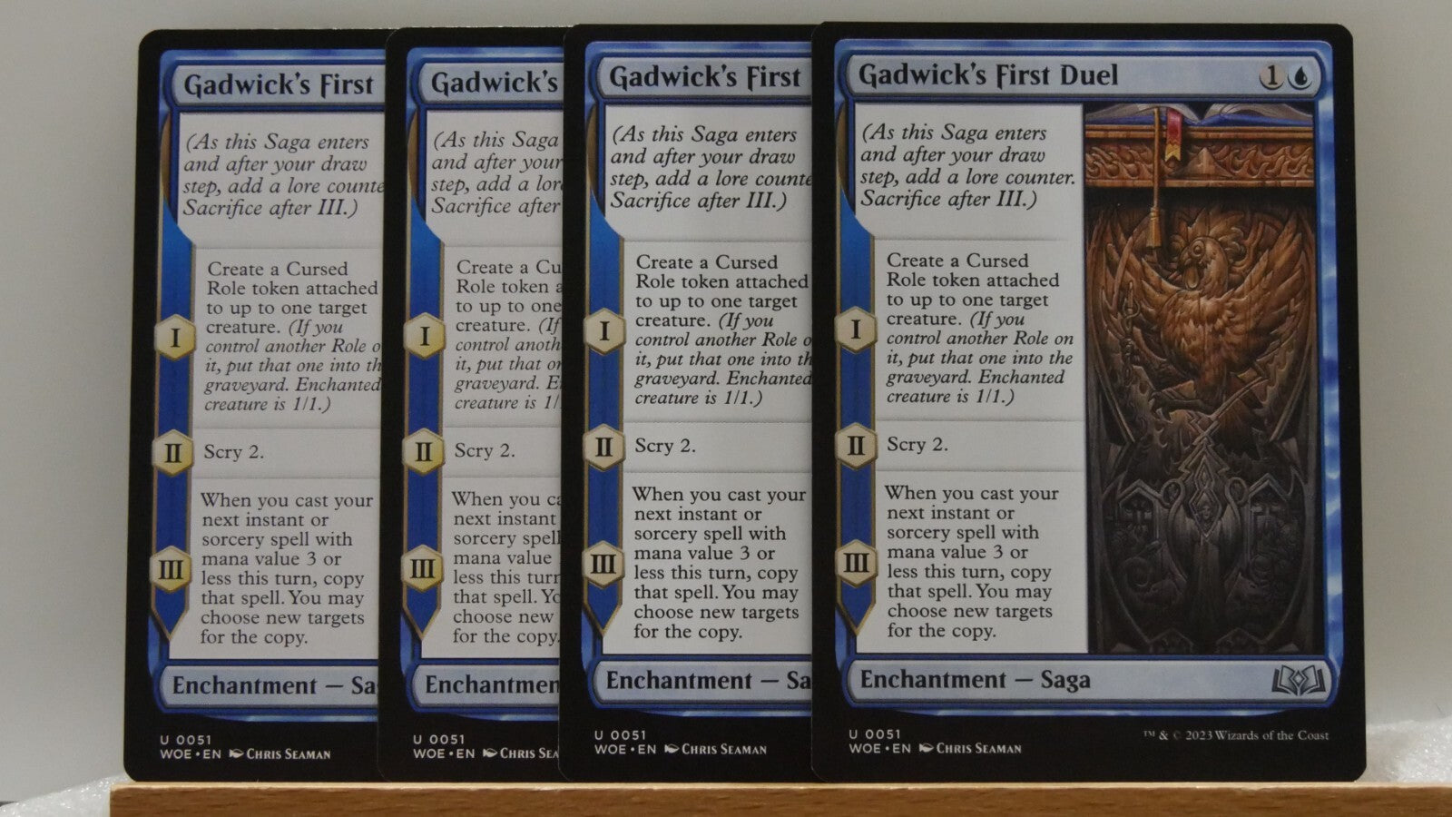 Gadwick's First Duel WOE 051 x4 regular finish MTG Saga playset
